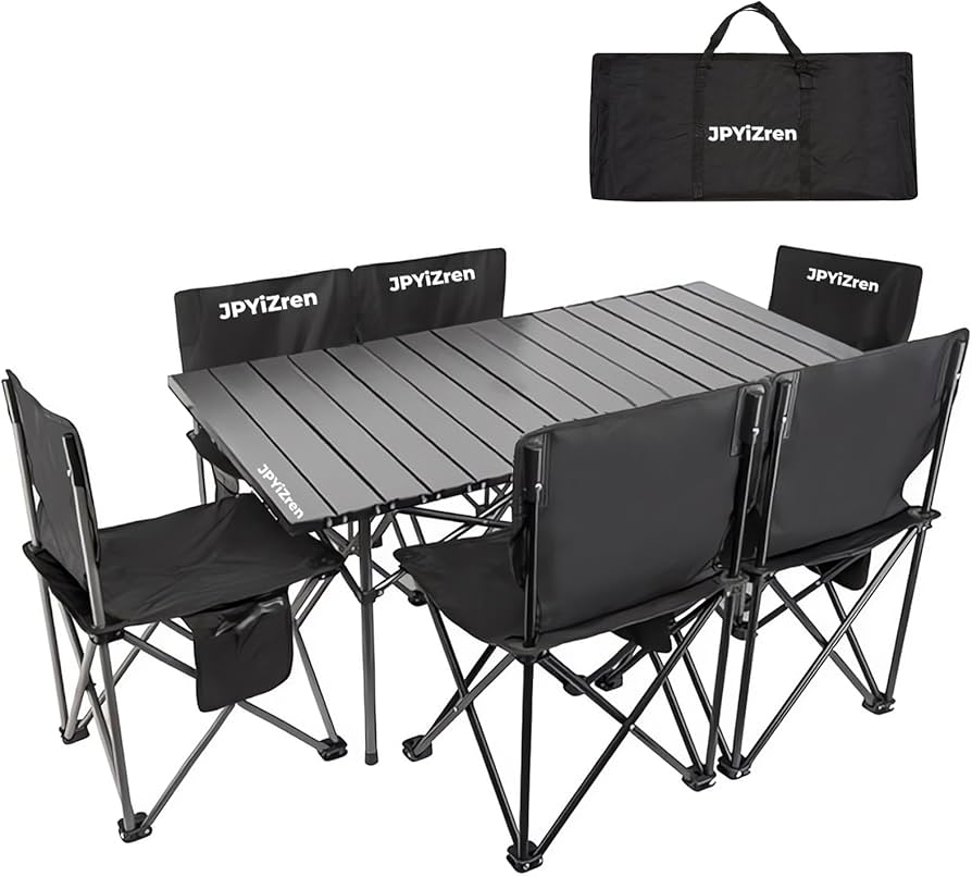 Amazon.co.jp: JPYiZren アウトドア テーブル チェア 7点セット アルミ