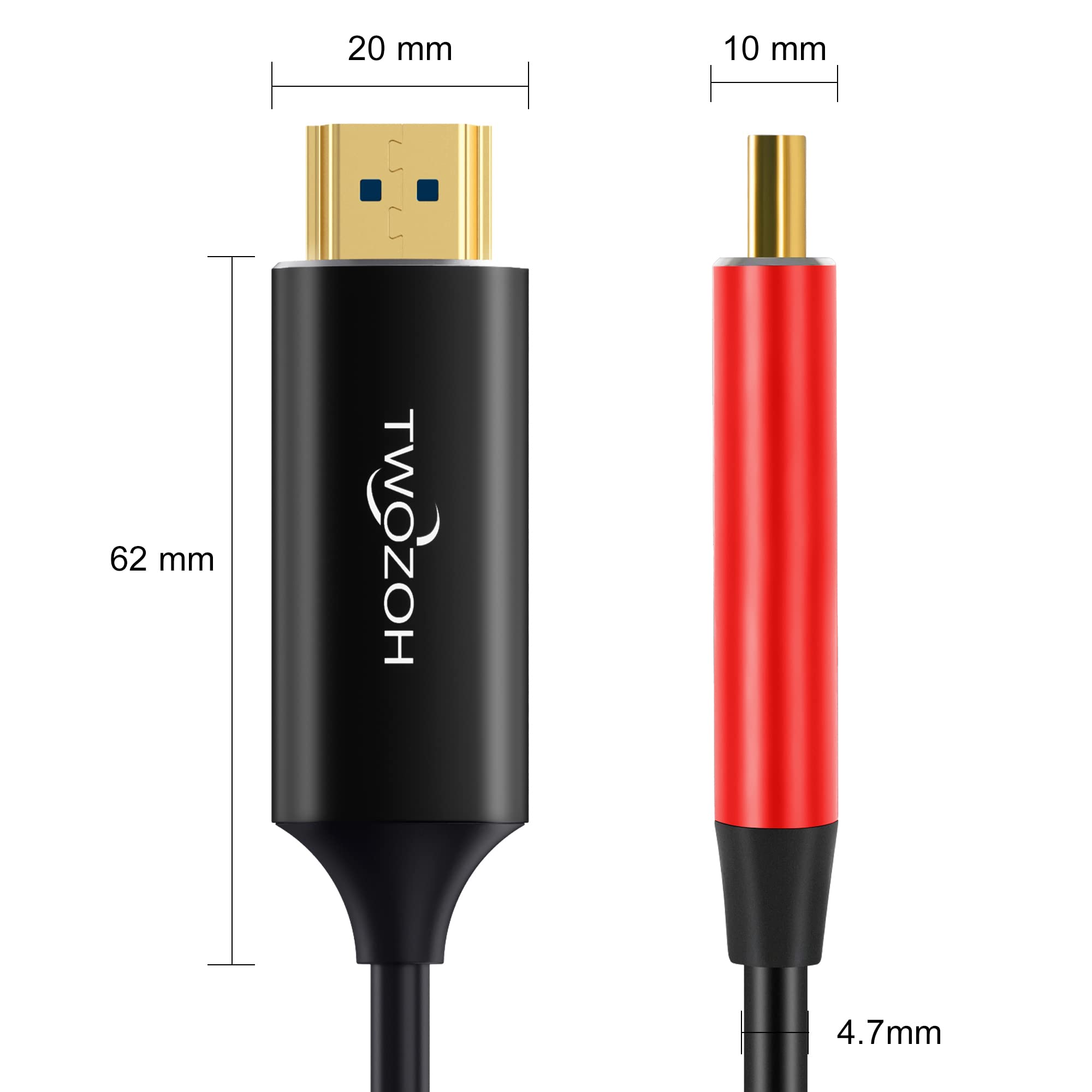 Amazon | Twozoh 8K ファイバー HDMI ケーブル 100M 高速HDMI 2.1 光
