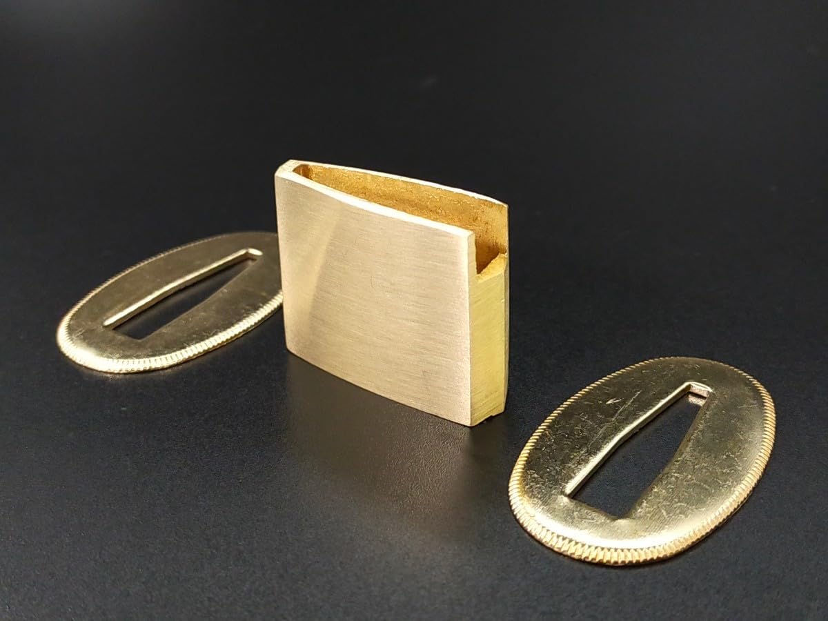 Amazon.co.jp: はばき 切羽セット 黄銅製 金色 日本刀装具 ハバキ