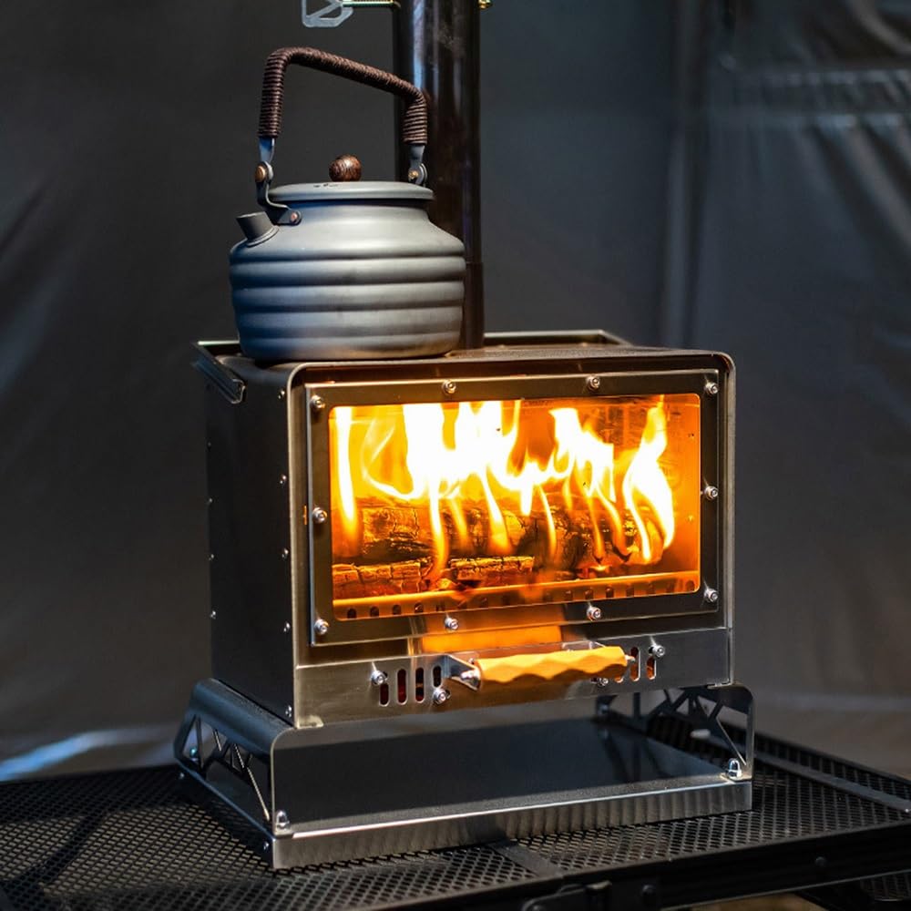 Amazon | WOGQX 二次燃焼薪ストーブ キャンプ テント卓上暖炉