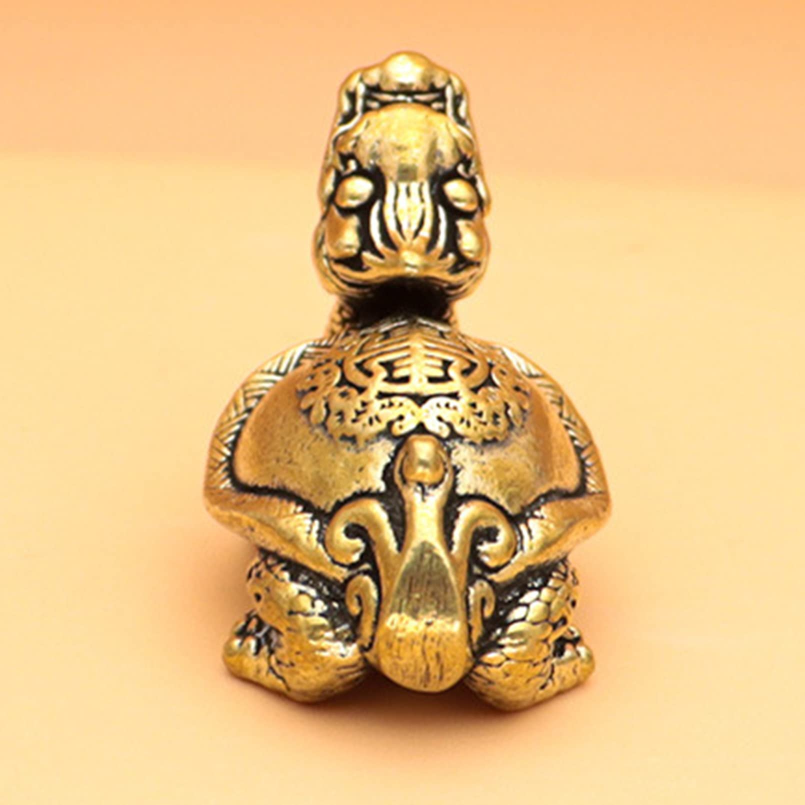 Amazon.co.jp: 吉祥 龍亀 ミニ置物 真鍮 銅製 ミニ龍亀の置き物