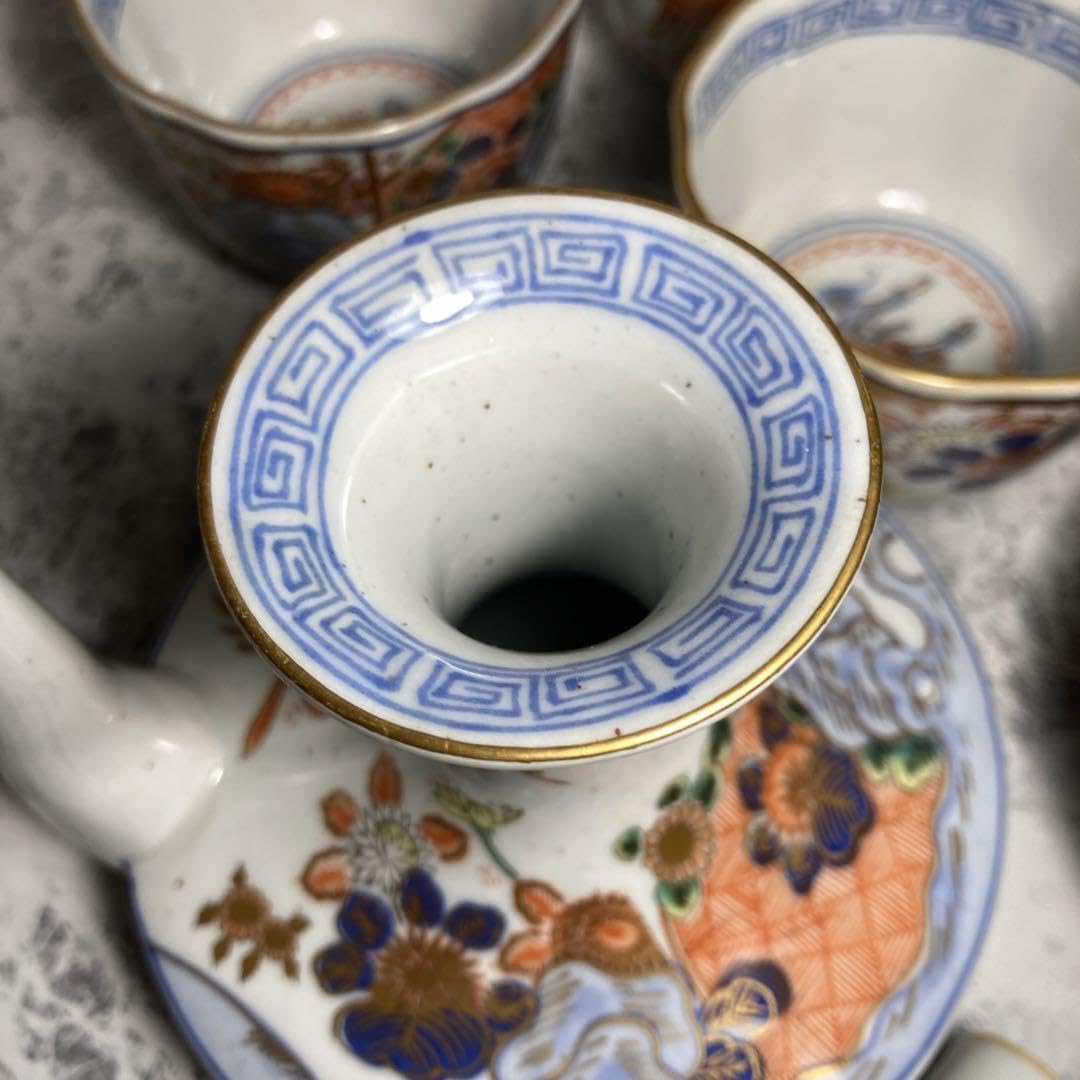 Amazon.co.jp: 古伊万里 有田焼 年木谷窯 酒器 蕎麦猪口 当時物 レトロ