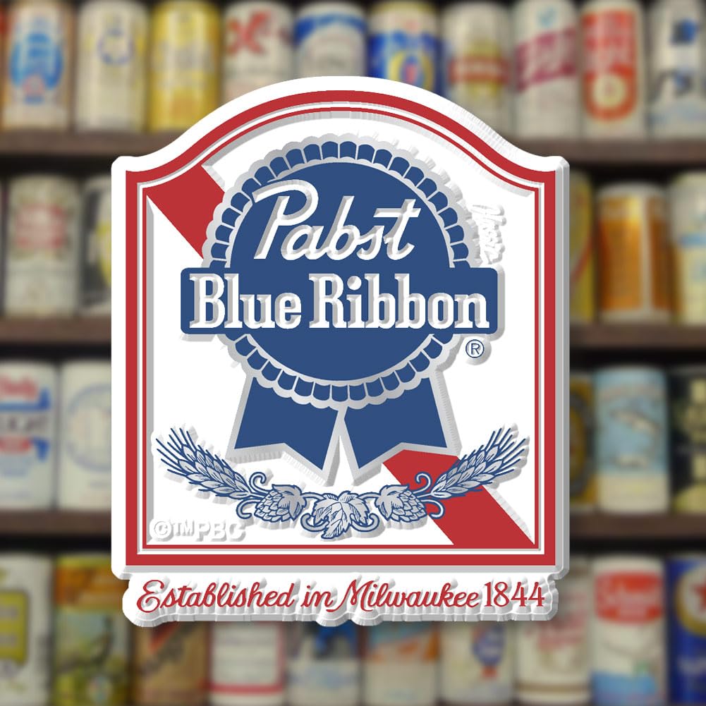 Amazon.com: Pabst Blue Ribbon Beer Logo Magnet by Classic Magnets