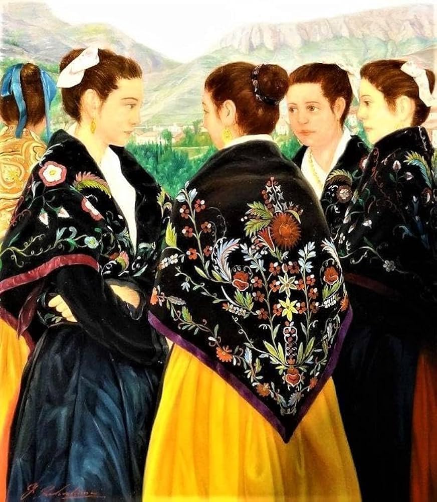 Amazon.co.jp: 中島義行 タイトル 「カセレスの娘達」F10号沢山の娘