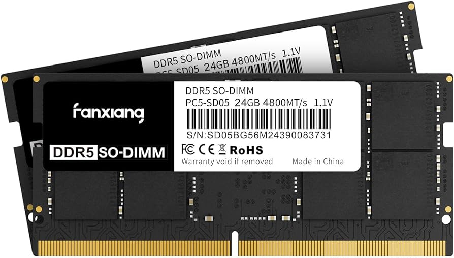 Amazon.co.jp: Fanxiang DDR5 48GB(2x24GB)4800MHz RAM ノートPC用