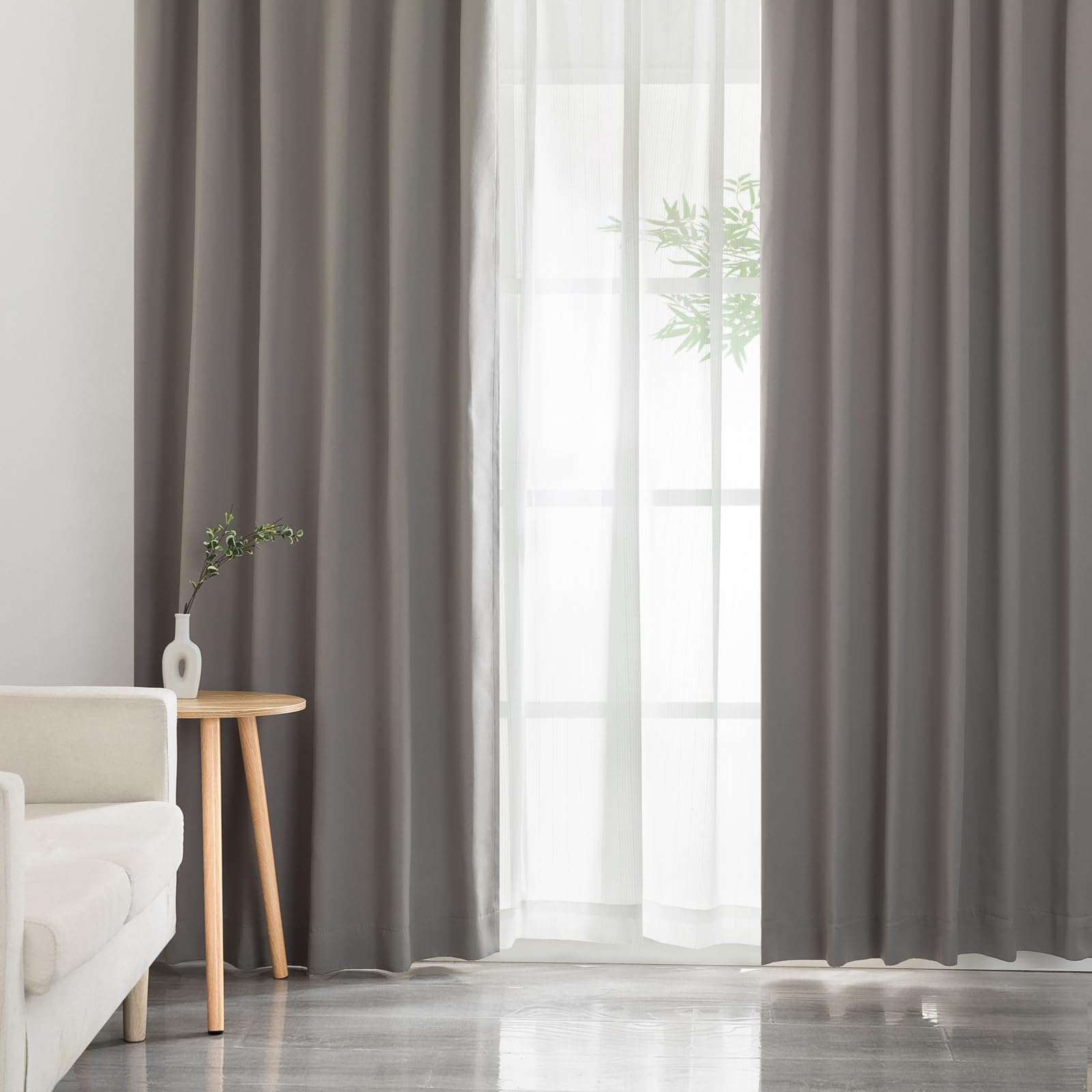 Amazon｜monozu 遮光カーテン 99.99％遮光 210cm丈 2枚組 形状記憶加工