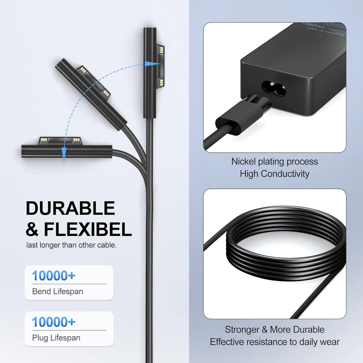 Amazon.co.jp: Surface Pro Charger Surface Laptop Charger 65W 15V