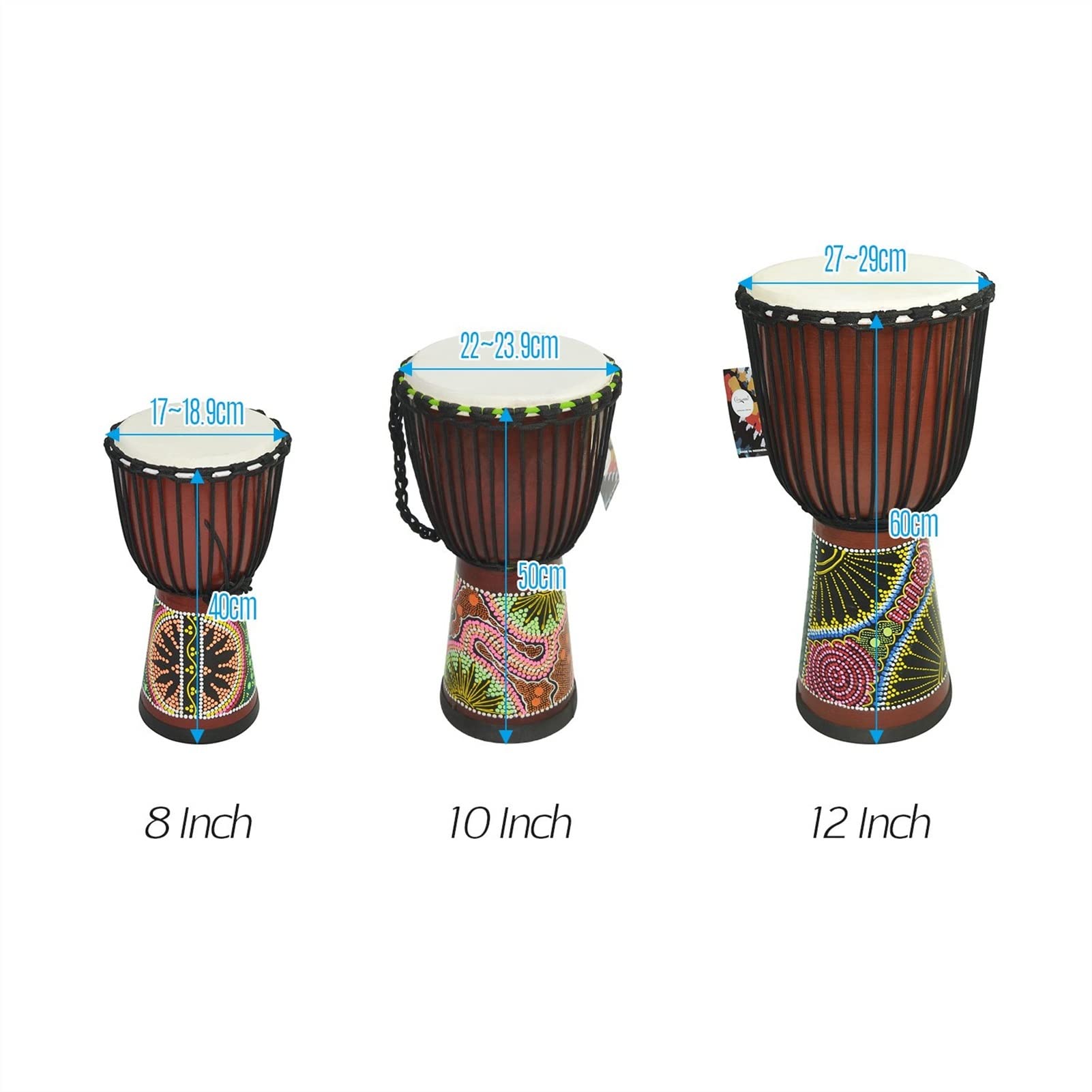 Amazon.co.jp: ジャンベドラムボンゴ 8インチ木製のアフリカのドラム