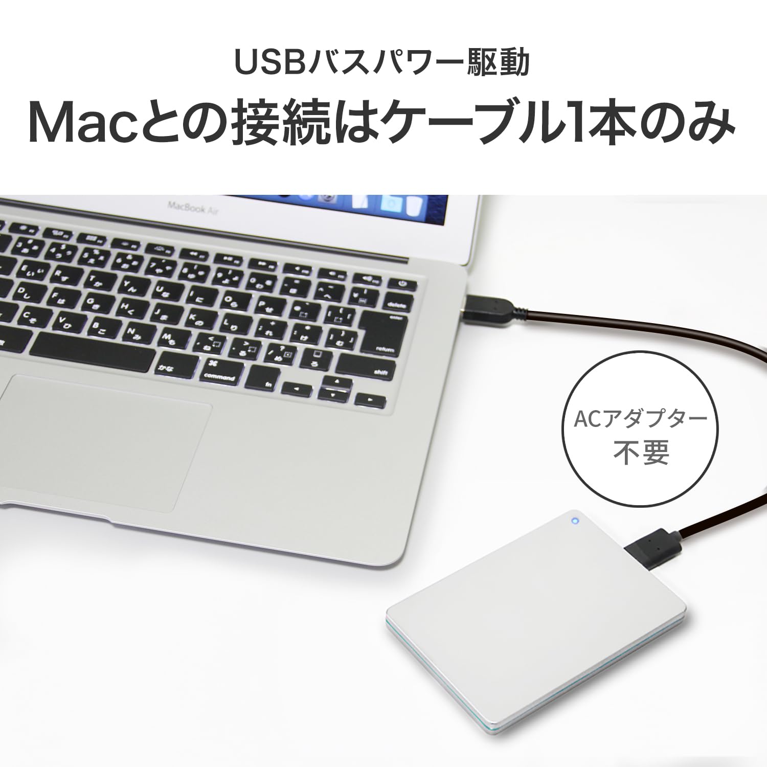 Amazon | IODATA ポータブル HDD 2TB カクうす Mac Silver×Green USB
