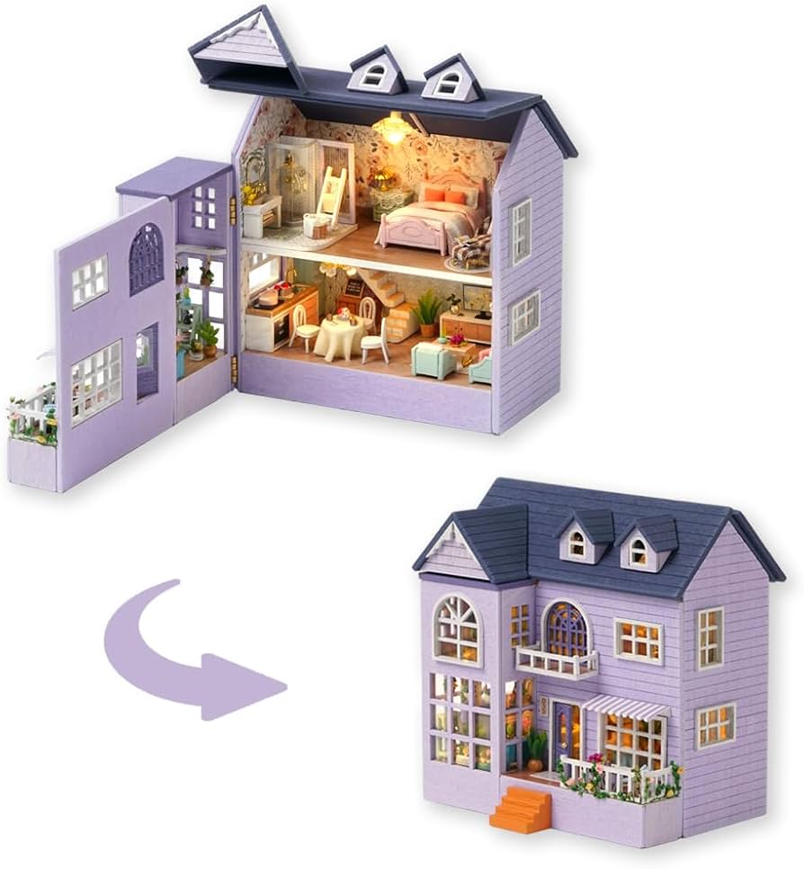 Amazon | TuKIIE DIY ミニチュア ドールハウスキット 家具付き 1:32