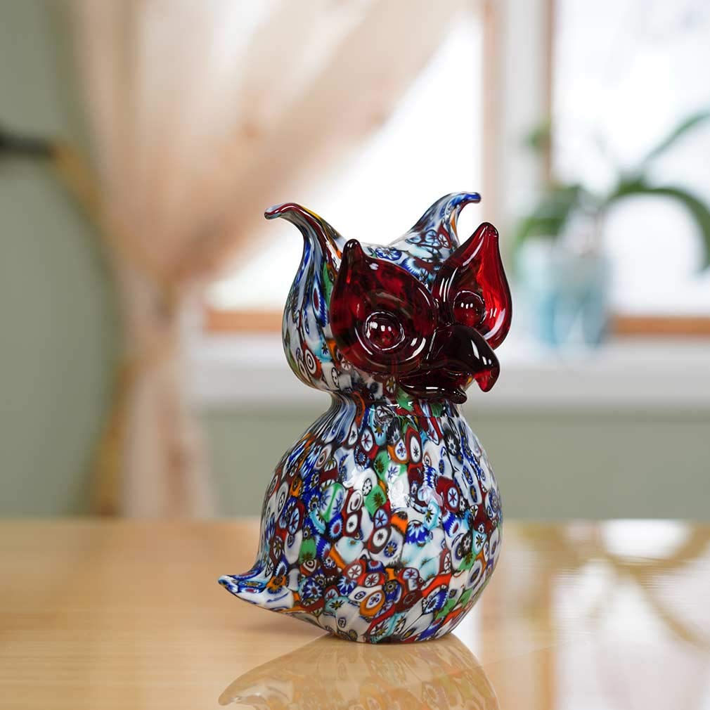 Amazon.co.jp: GlassOfVenice ムラーノガラス ミッレフィオリ フクロウ