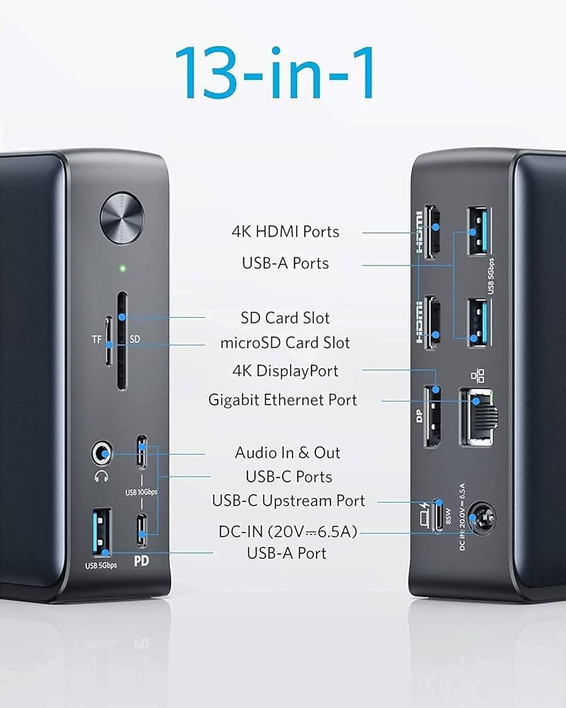 Amazon.com: Anker 575 USB-C Docking Station (13-in-1) with USB 3.0