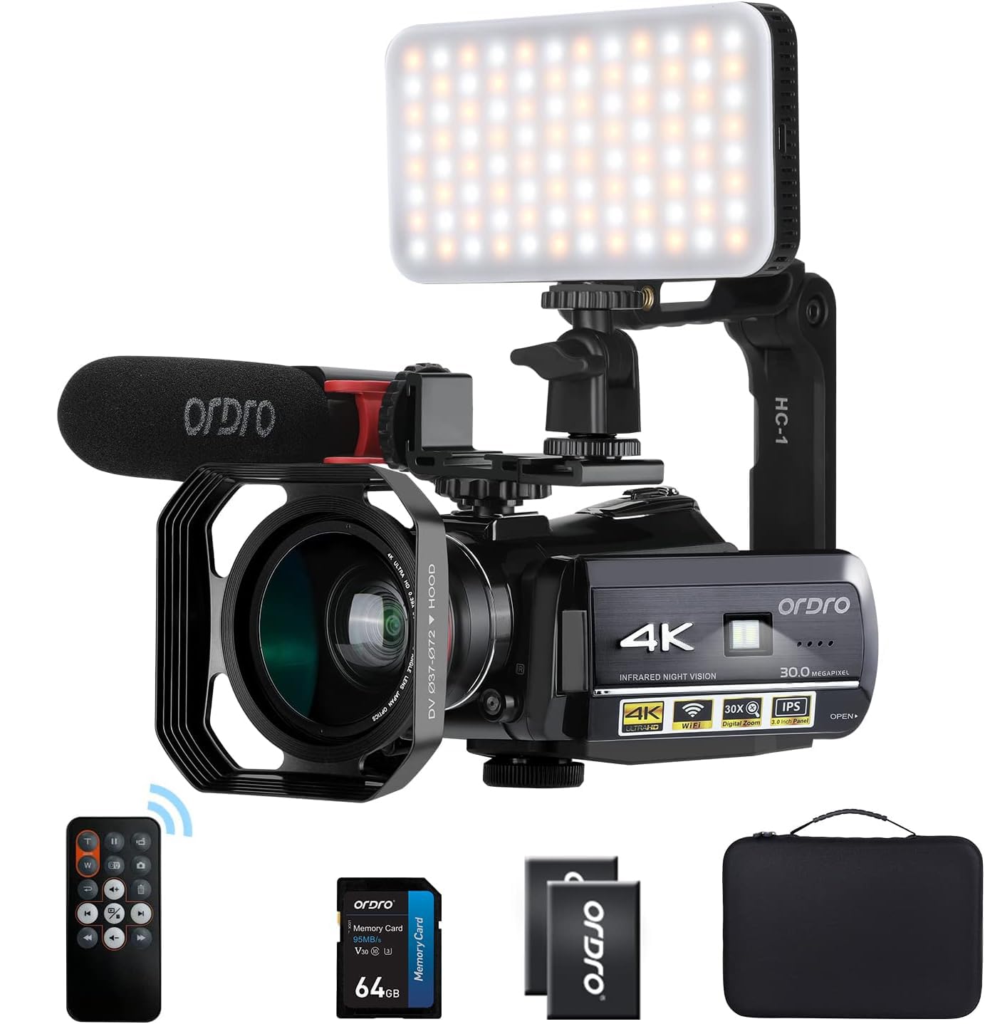 Amazon.com : ORDRO UHD 4K Video Camera IR Night Vision Vlogging