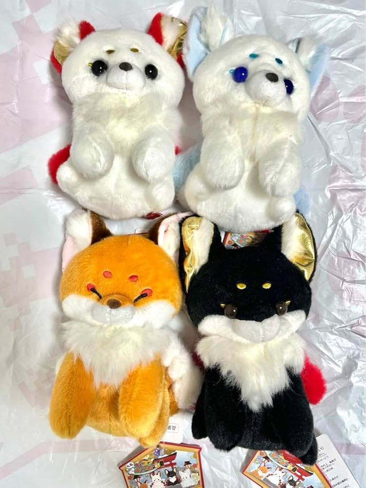 Amazon.co.jp: ちょこんとキツネ九尾錦雅コンプリート 狐 ぬいぐるみ