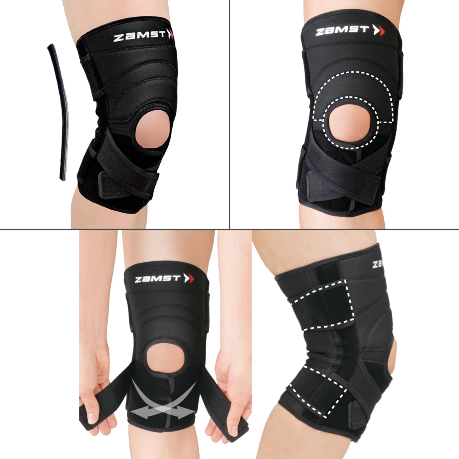 Amazon.co.jp: Zamst ZK 7膝サポーター - ブラック、X-ラージ