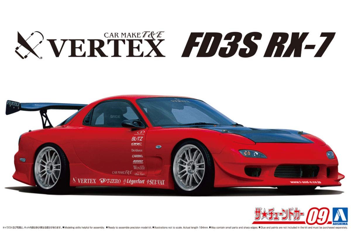 Amazon.com: Vertex FD3S RX-7 '99 Mazda 1:24 Scale Model Kit : Arts