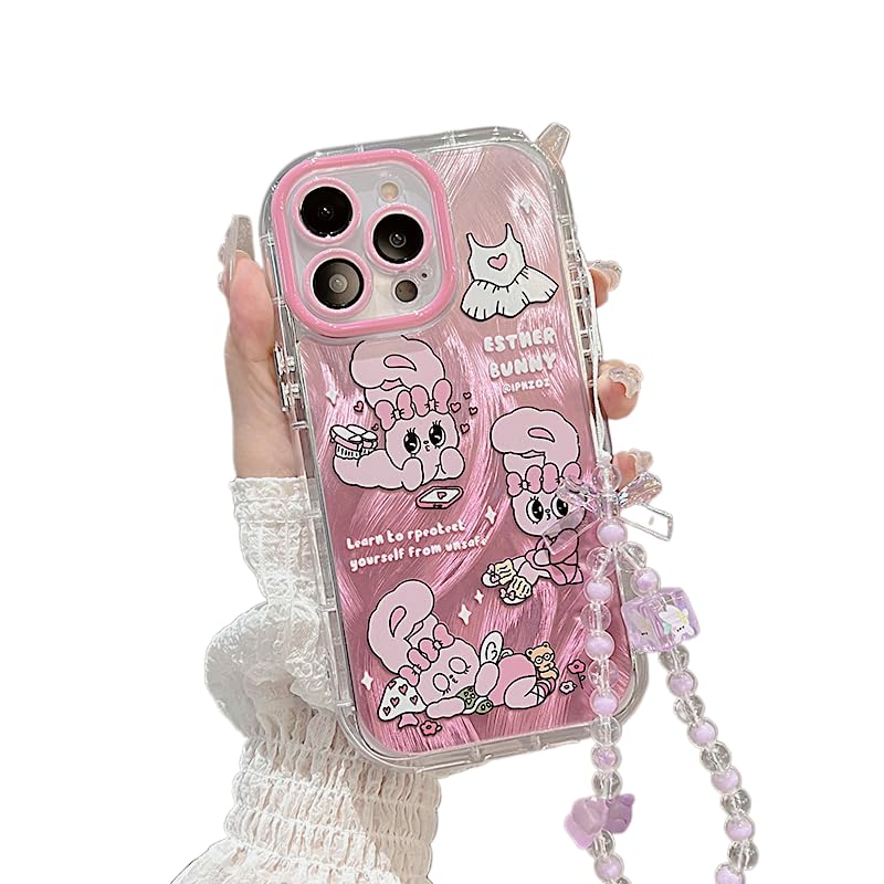 Amazon.co.jp: エスターバニーiPhoneケース+チェーンセット、ピンク
