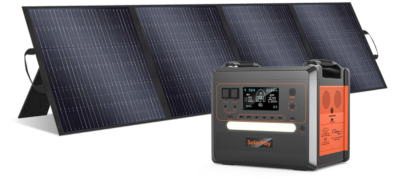 Amazon.co.jp: SolarPlay 2500W ポータブル電源 大容量リン酸鉄