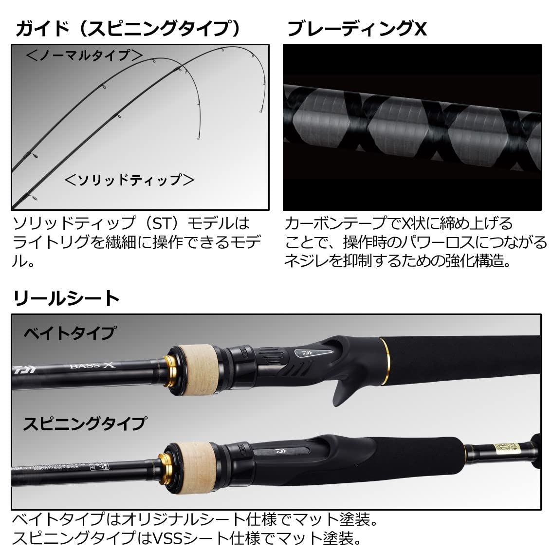 Amazon | ダイワ(DAIWA) バスロッド バスX・Y 642L/MLS-ST・Y 釣り竿