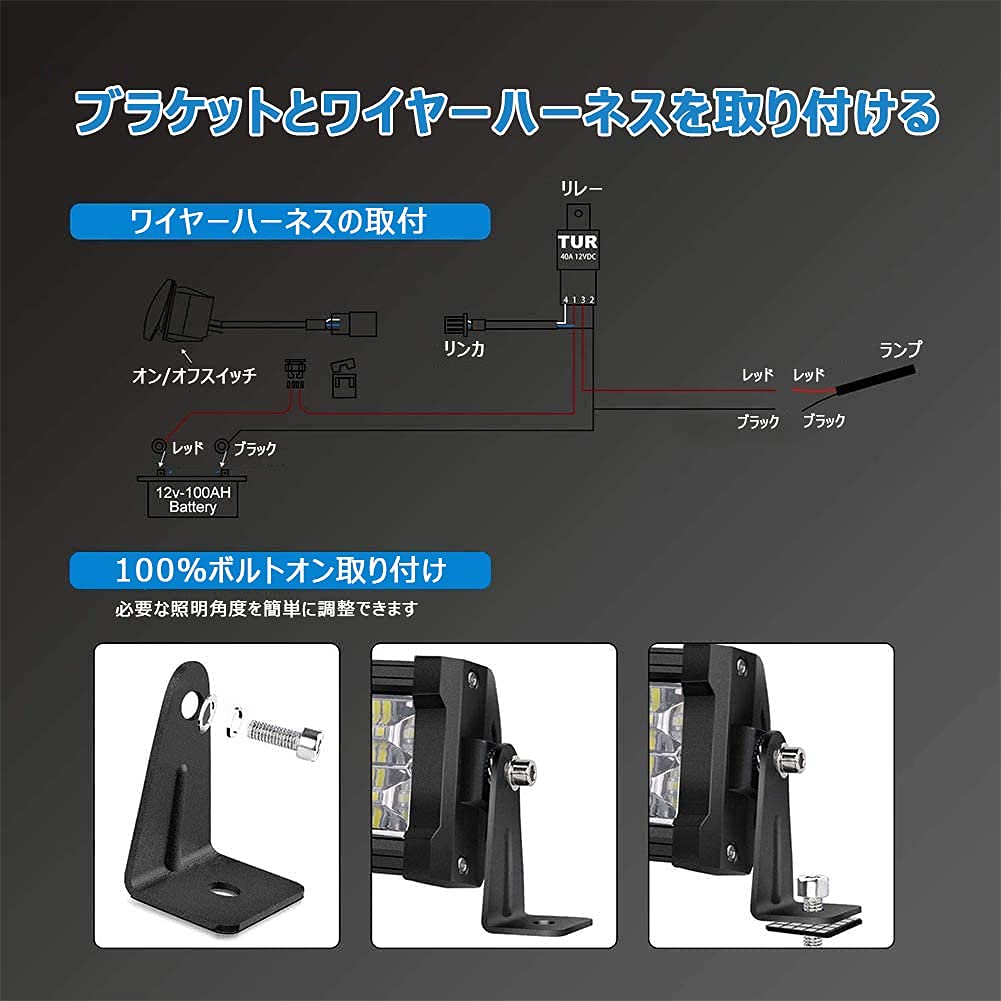 Amazon.co.jp: 52インチ LEDライトバー カーブ三列1122W フラッド