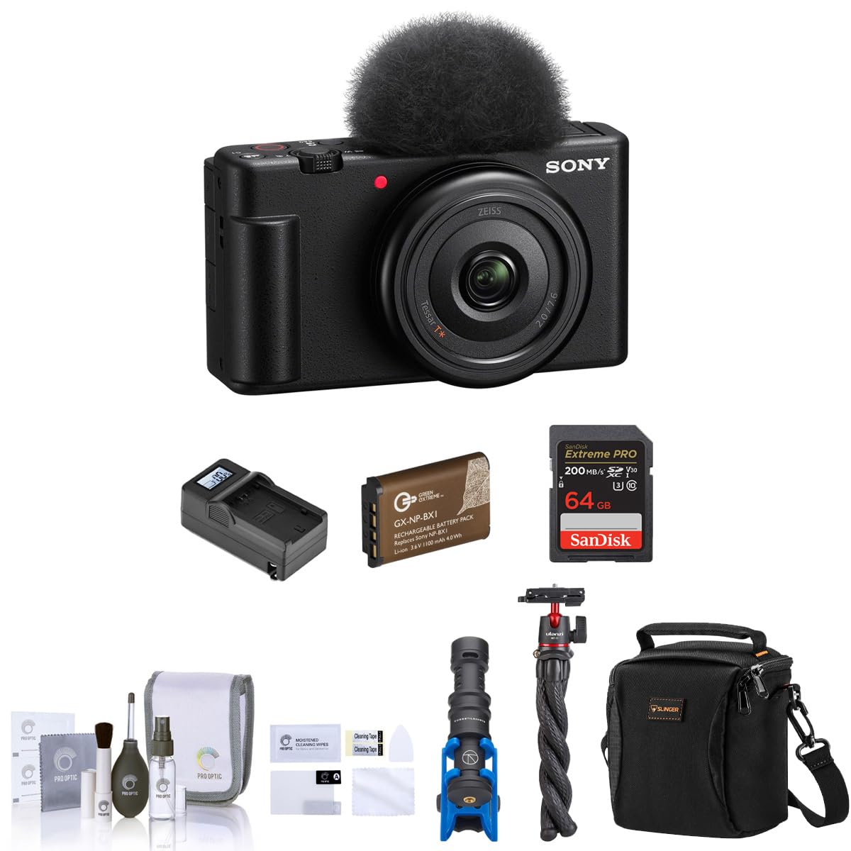 Amazon.com : Sony ZV-1F Vlogging Camera, Black Bundle with 64GB SD