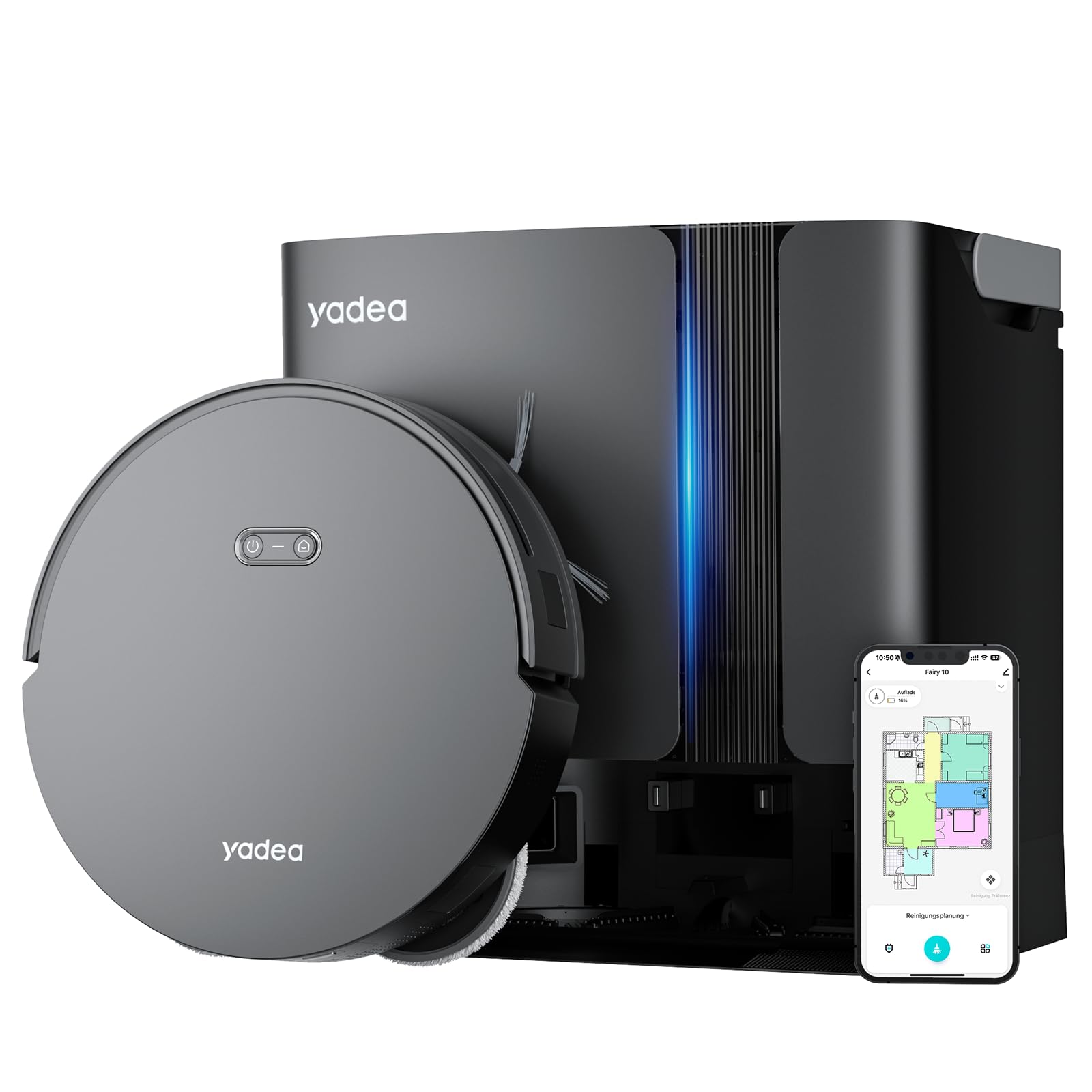 Amazon | 【自動ゴミ収集×加圧式回転モップ水拭き×自動洗浄×熱風乾燥