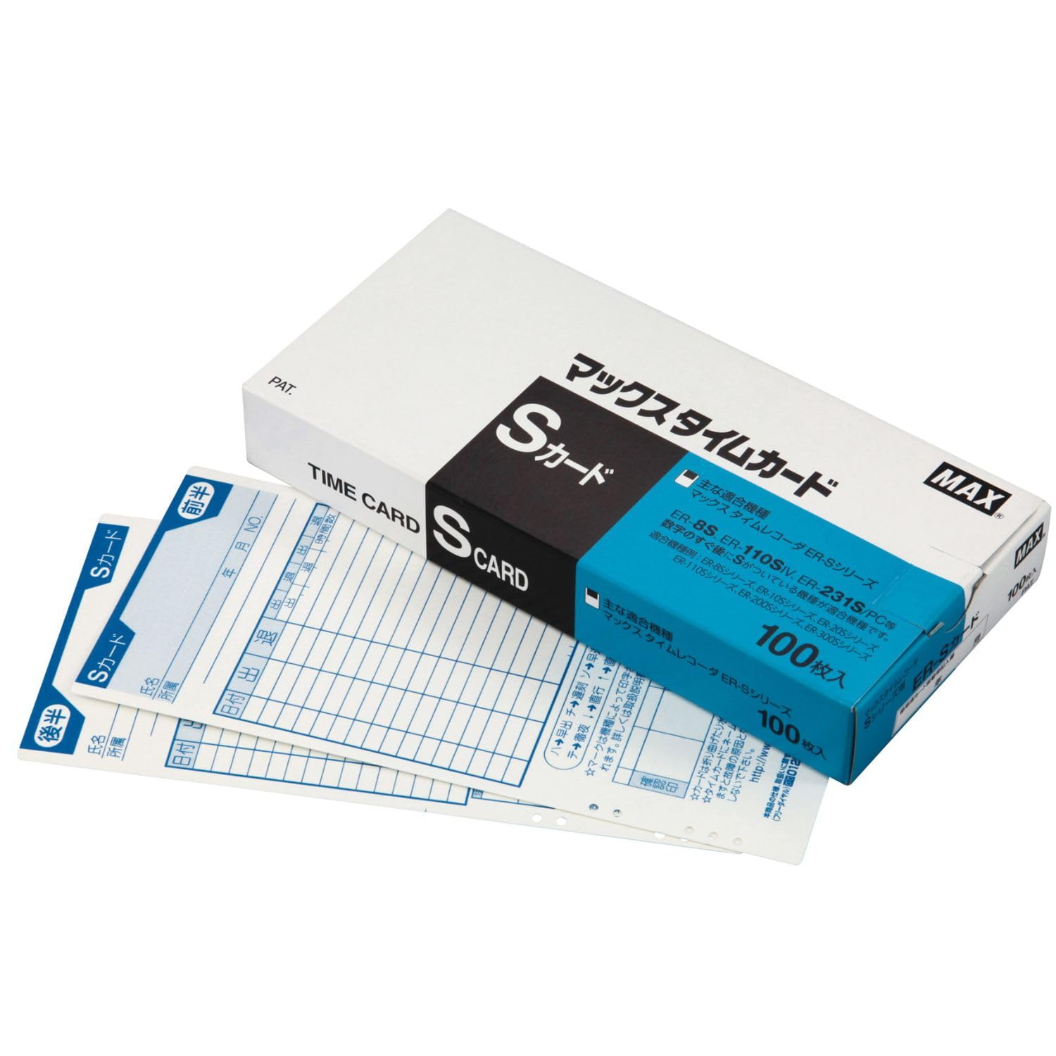 Amazon | マックス タイムカード ER-Sカード 青 | タイムカード本体
