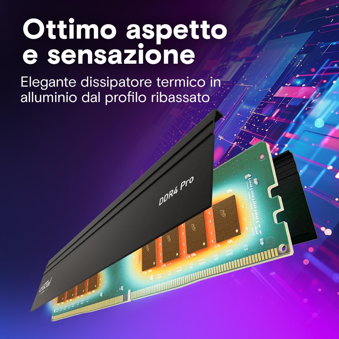 Crucial Pro RAM DDR4 64GB Kit (2x32GB) 3200MHz, Intel XMP 2.0