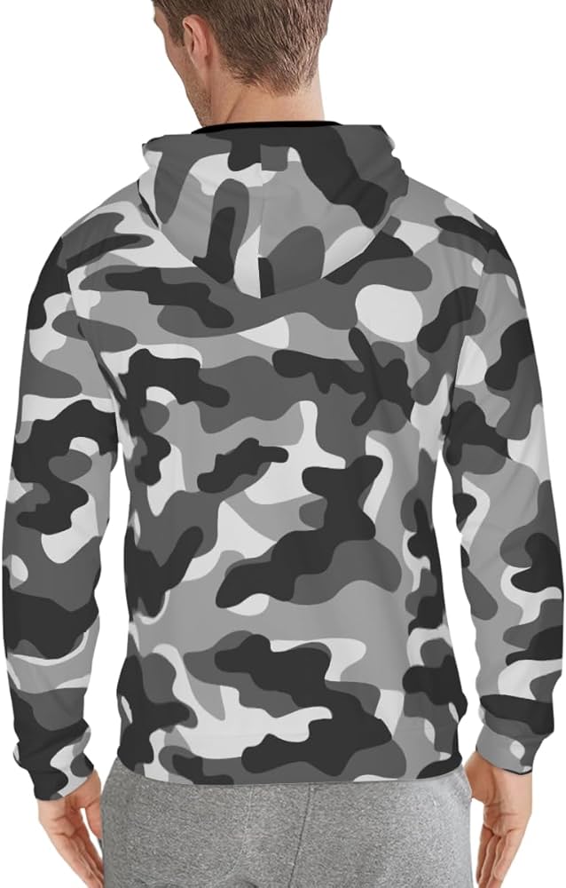 Amazon.co.jp: フルジップパーカー メンズ 迷彩柄 グレー パーカー