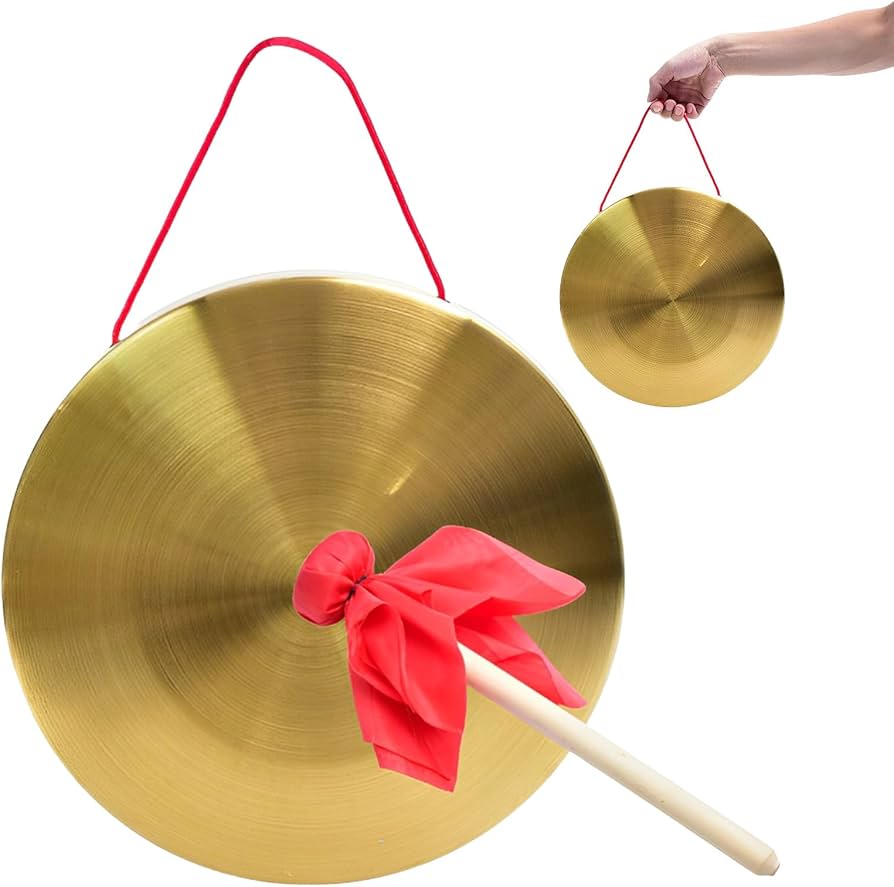 Amazon | heizi 銅鑼 ドラ バチ付き ゴング 中国 効果音 太鼓 お祭り