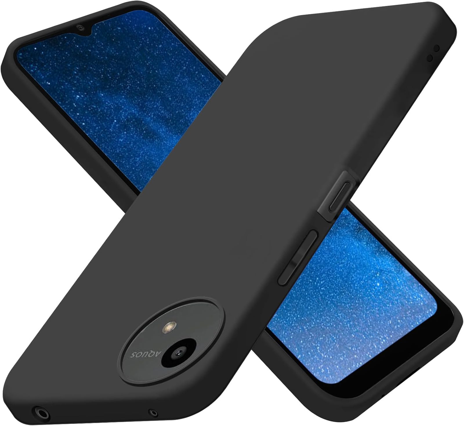 Amazon.co.jp: LAYJOY 対応 AQUOS wish 4 ケース ソフト シリコン 黒