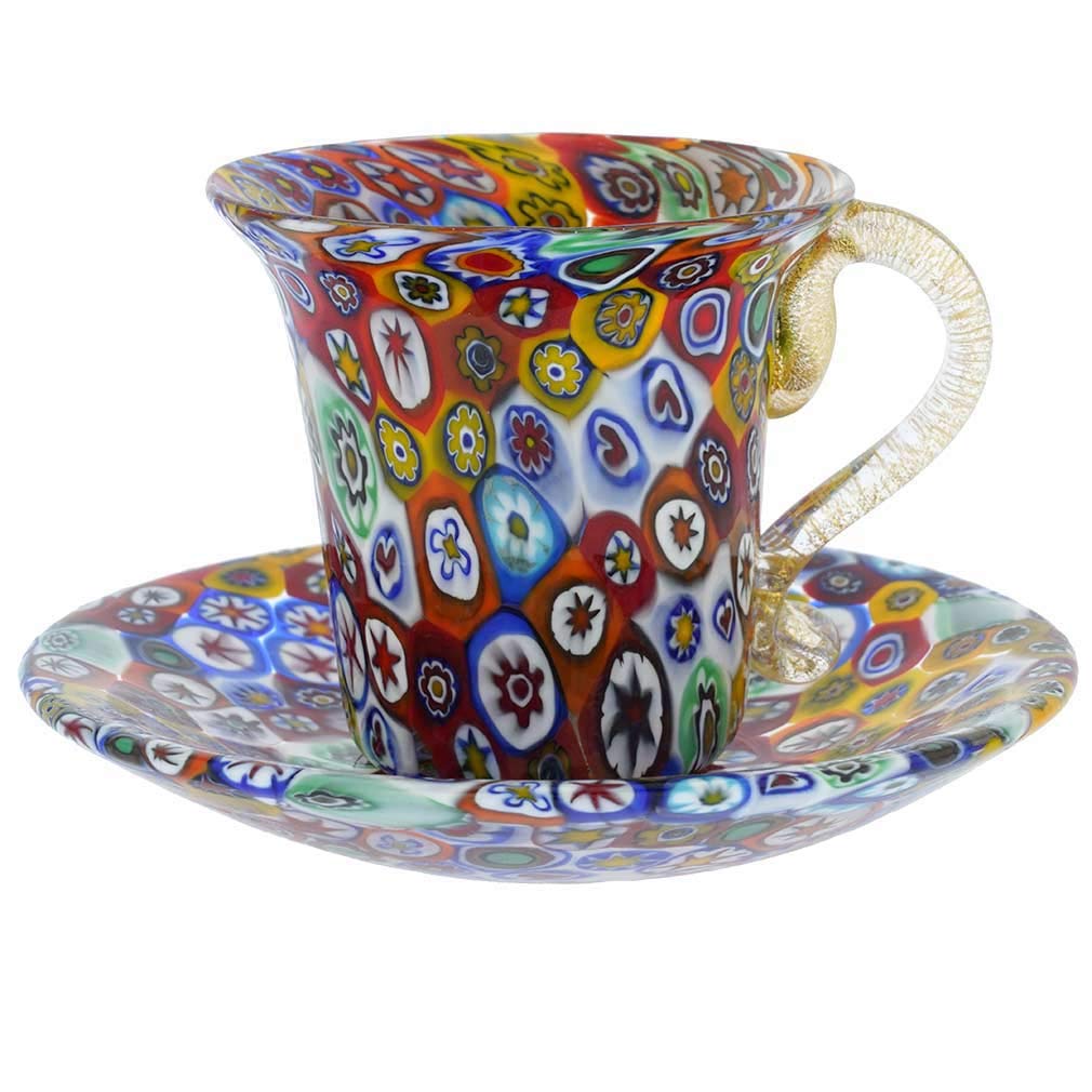 Amazon.com | Glass Of Venice Murano Glass Millefiori Cup and