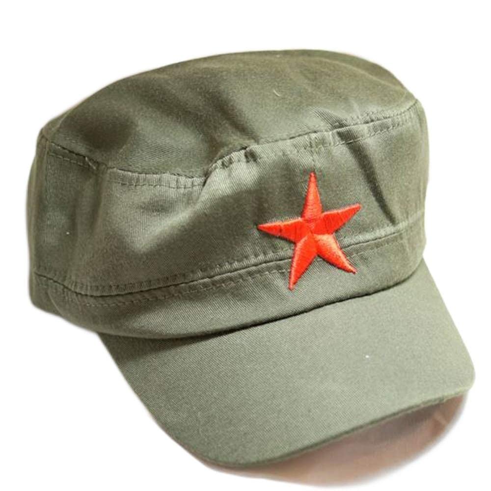 Amazon | カーキ色高級人民帽子 刺繍赤星 | ハット 通販