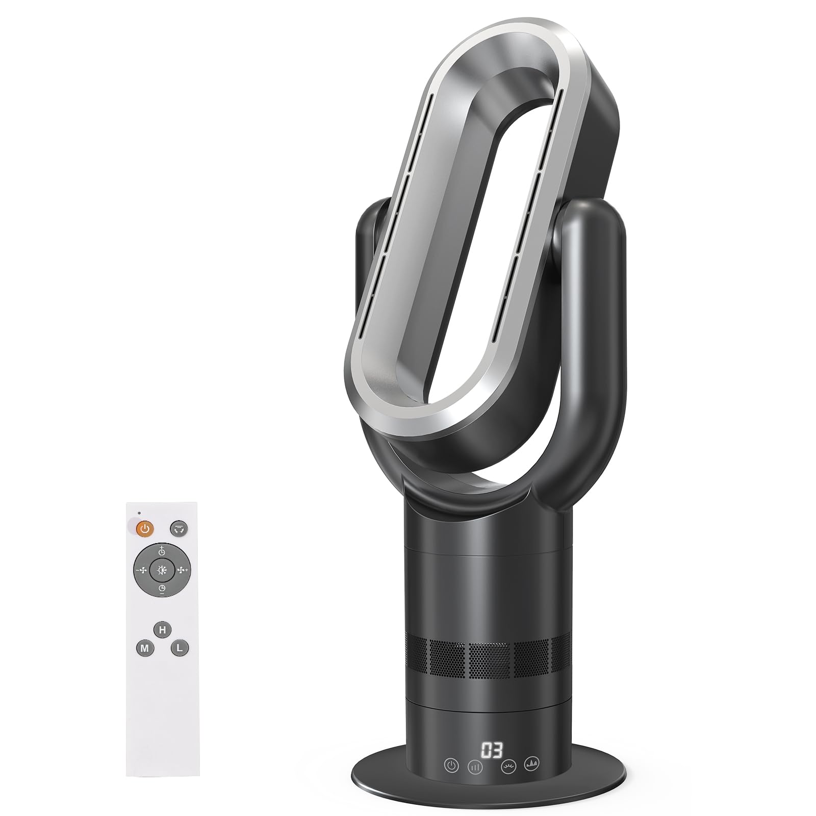 Amazon | 扇風機 羽なし 1年中使える 冷暖兼用 タワーファン 温風 冷風