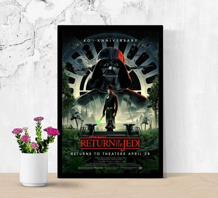 Amazon.co.jp: 【フレーム付-黒-】 映画ポスター スターウォーズ