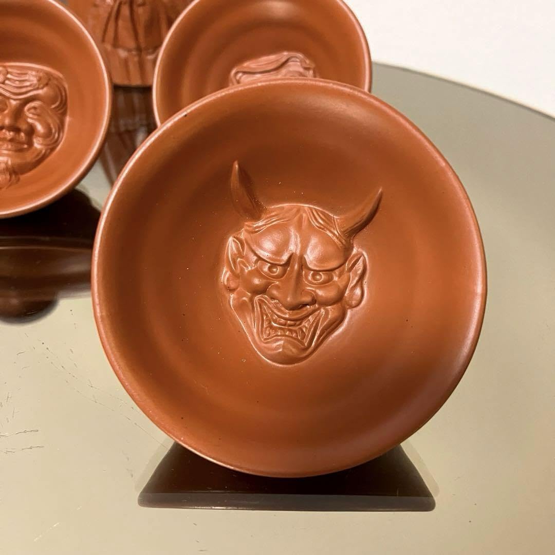 Amazon.co.jp: 常滑焼 朱泥 酒器揃 『般若』と『おかめ』 : 文房具