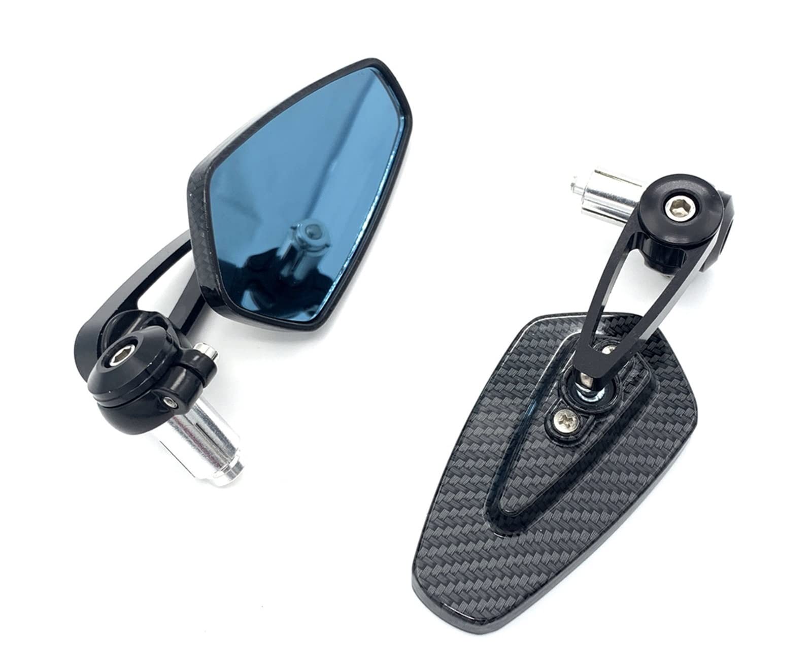 Amazon | バイクバーエンドミラー オートバイのバックミラー カーボン