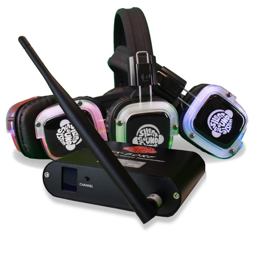 Amazon.com: Silent Sound System 50 Pack Silent Disco LED Headphone