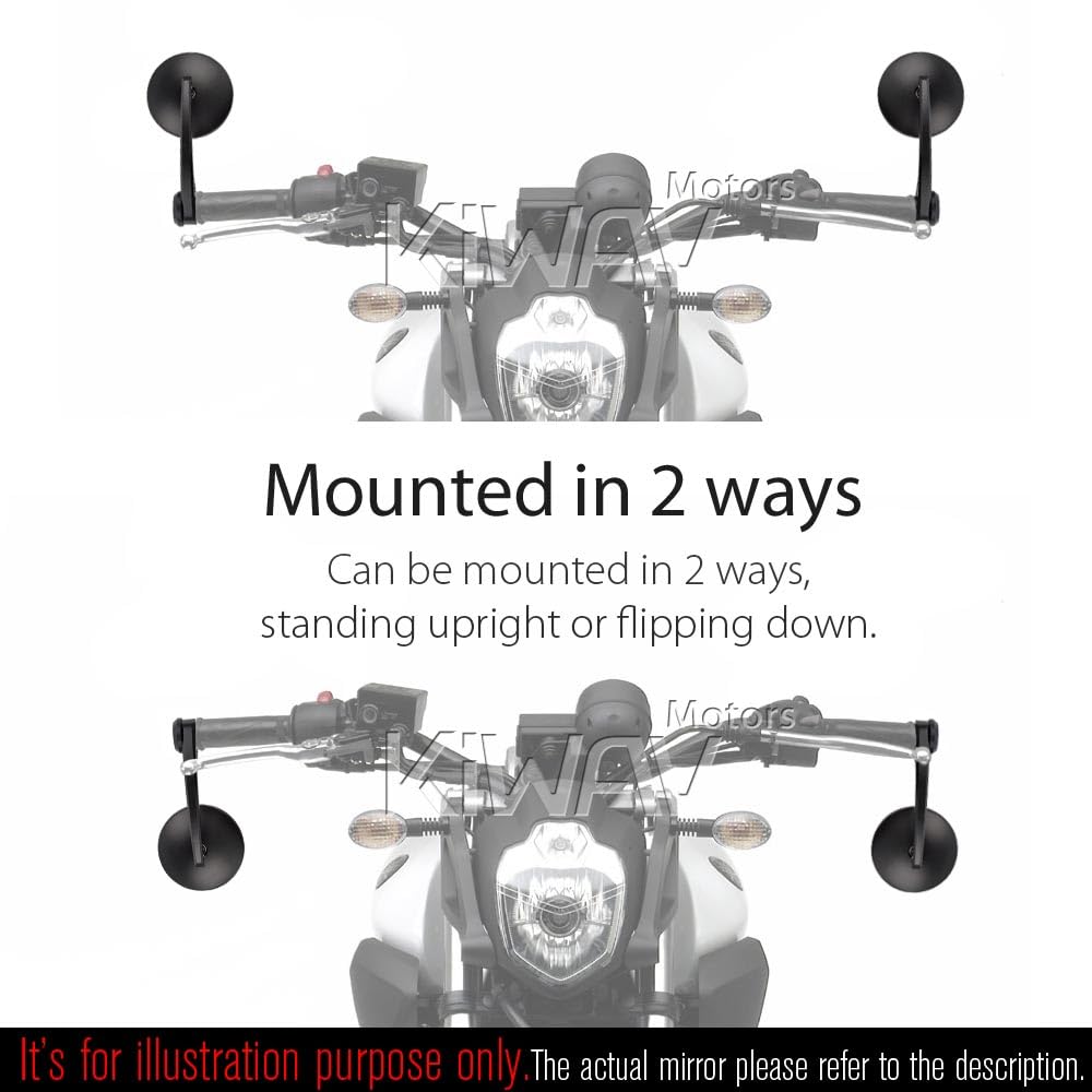 Amazon | KiWAV バーエンドミラー イクリプス 黒 ヤマハに適合する M16