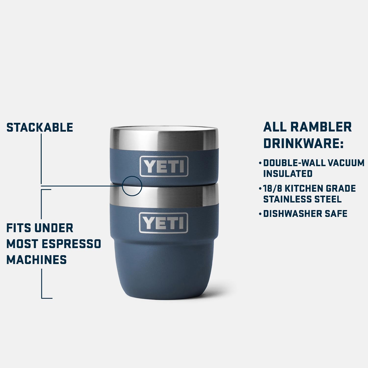 Amazon.co.jp: YETI Rambler 4 oz Stackable Cup, Stainless Steel