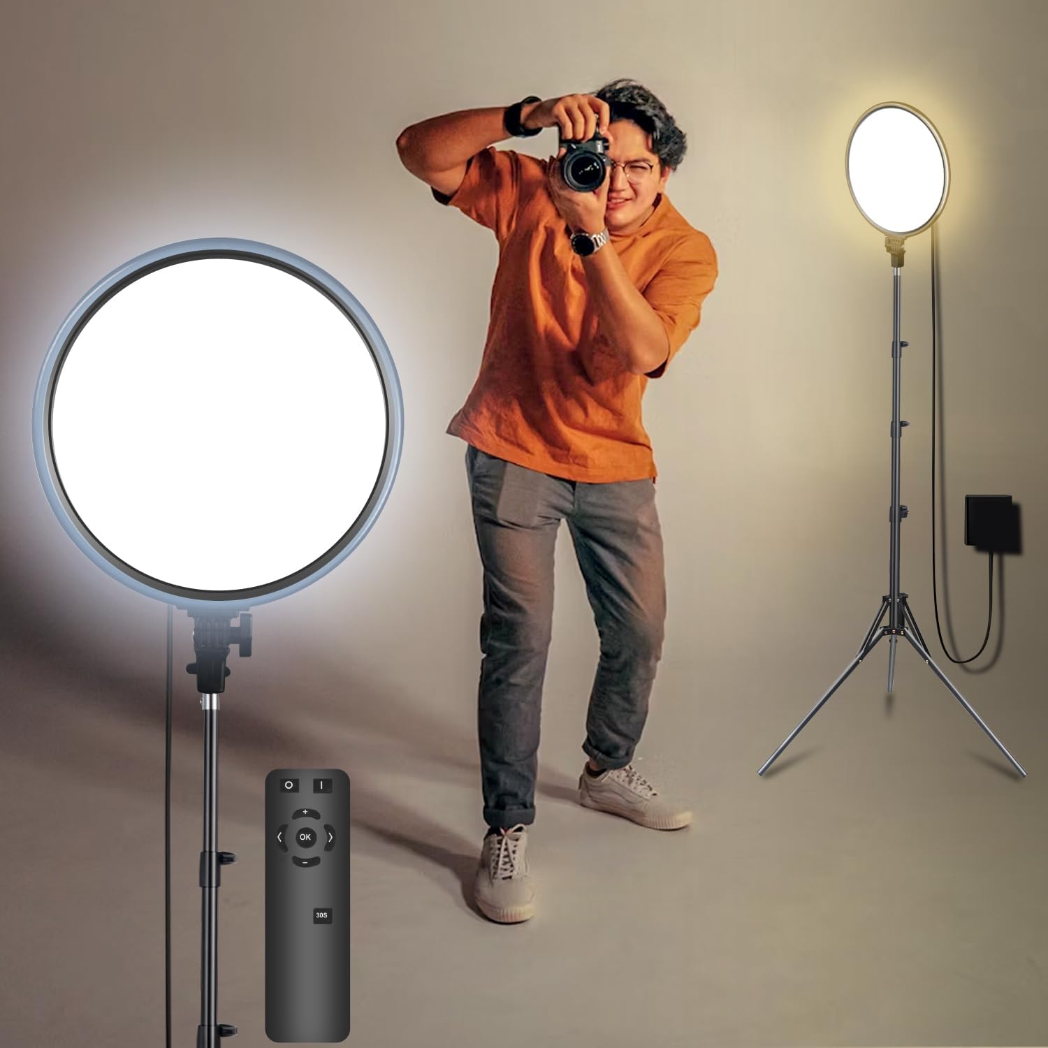 Amazon | 【新登場】【超高輝度】リングライト 面発光 Bamouskon 定常