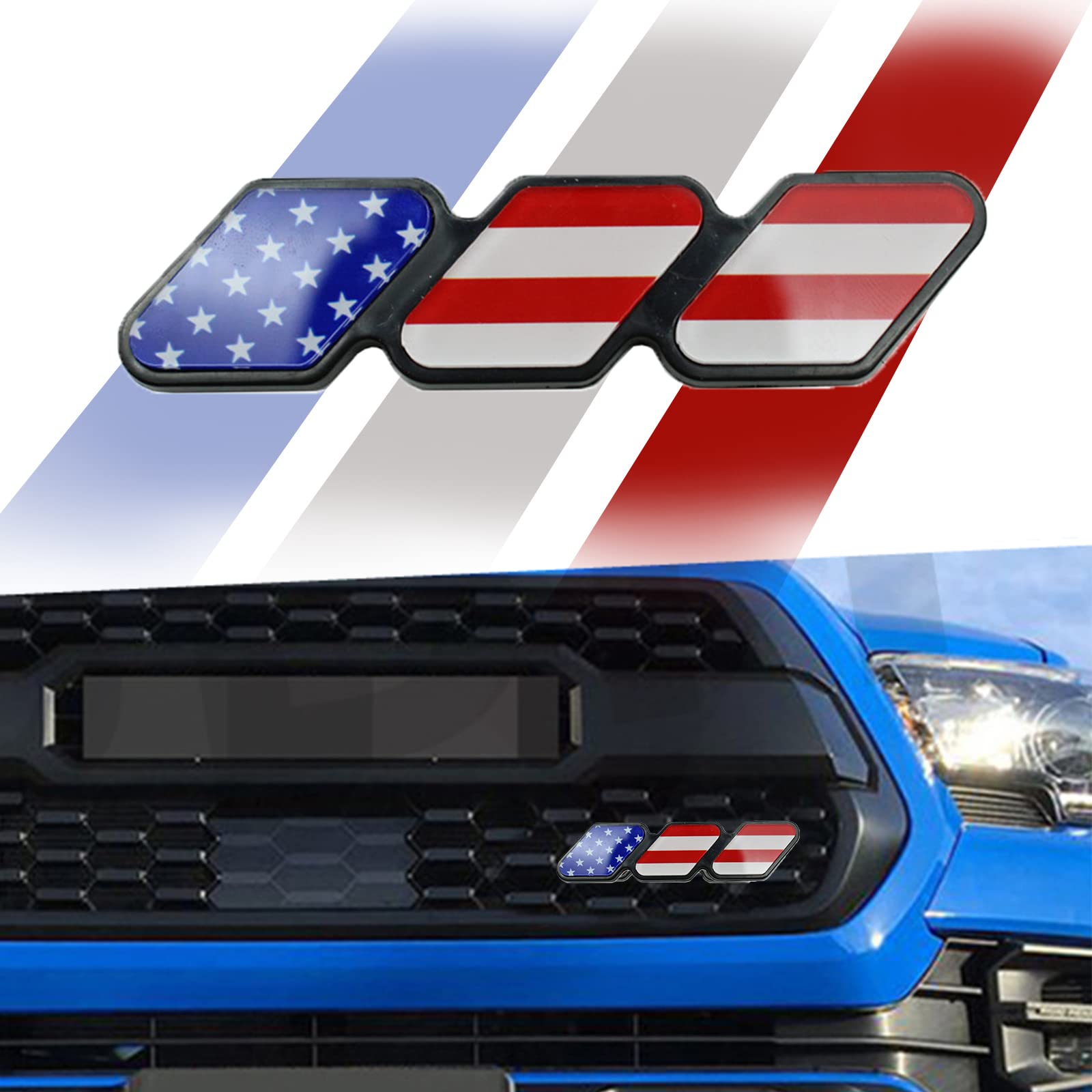 Amazon | Smeyta 3色フロントグリルバッジエンブレム 1個 3色