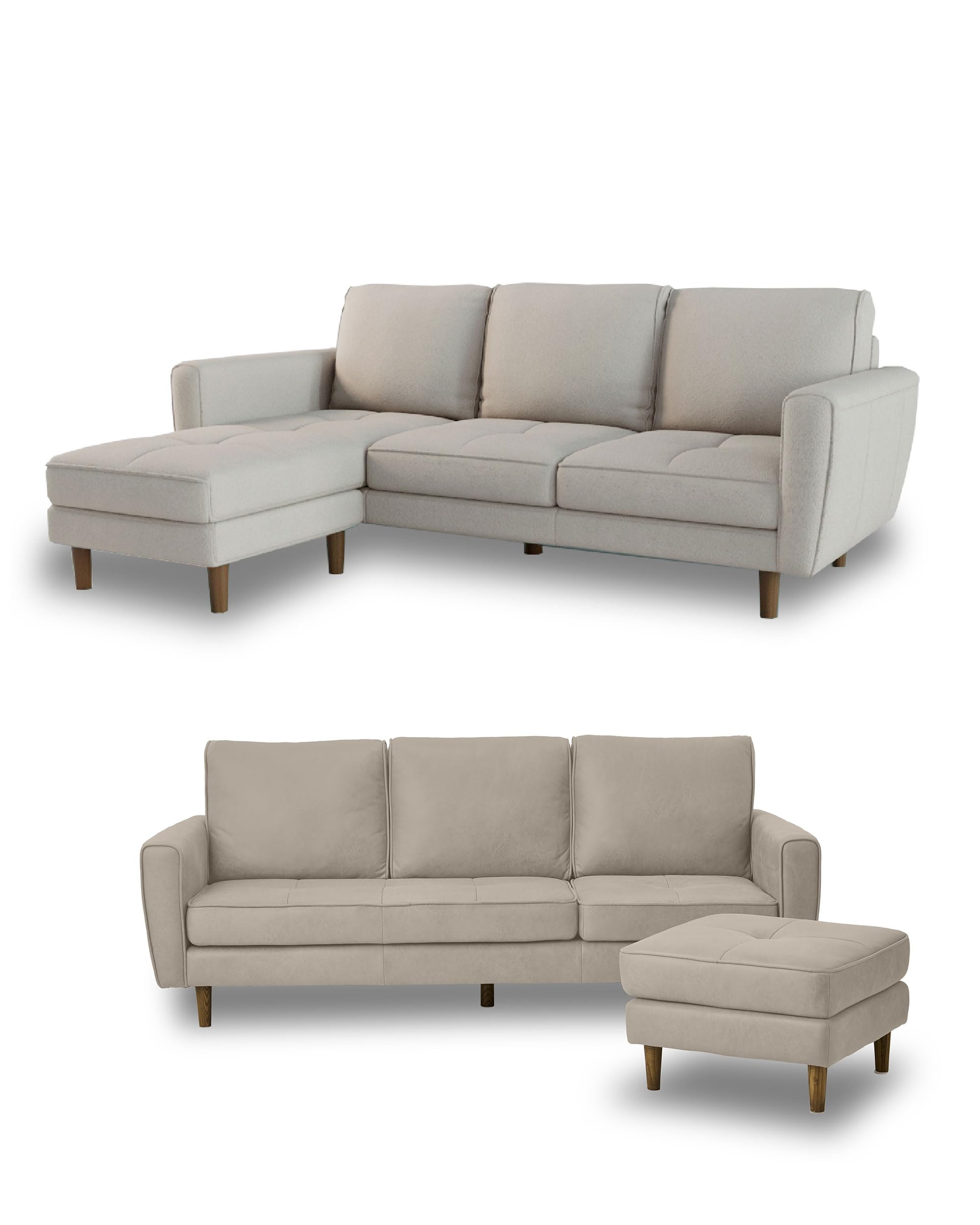 Amazon｜【開梱設置便】 レザーテックス カウチ L字 ソファ 3人掛け