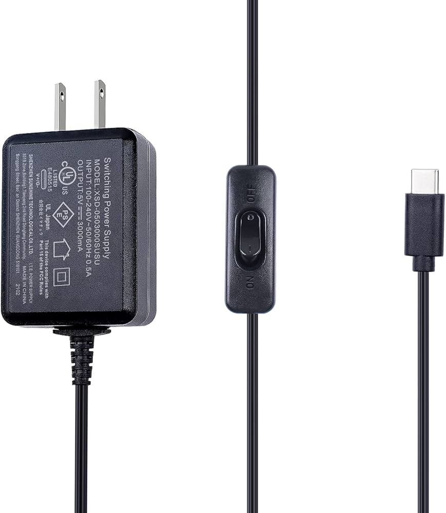 Amazon.co.jp: Smraza Raspberry Pi 4 USB-C (Type C）電源、5V 3A