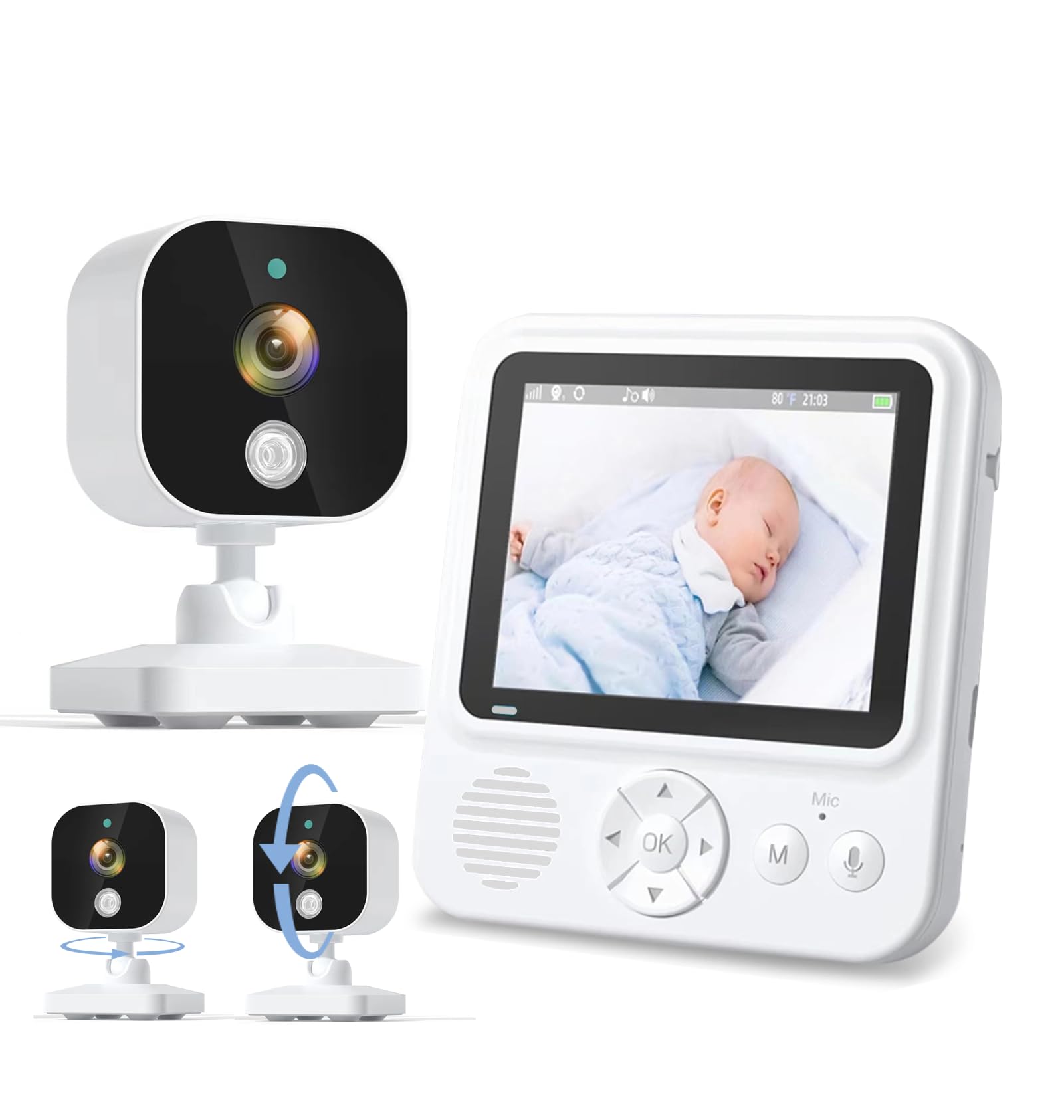 Amazon.co.jp: ZAIDER ベビーモニター モニター付き 見守りカメラ