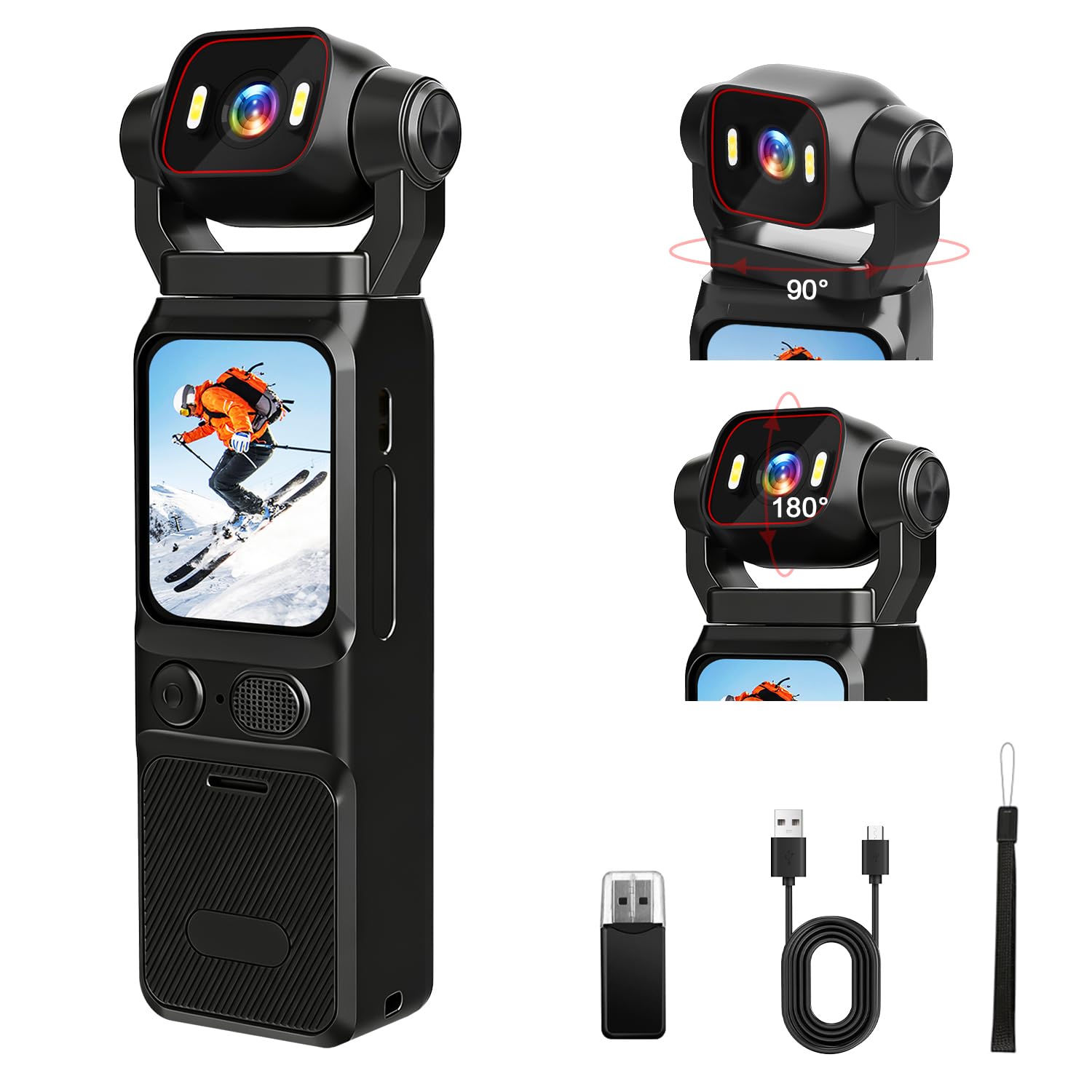 Amazon | 【一年保証】4Kアクションカメラ ウェアラブルカメラ Vlog