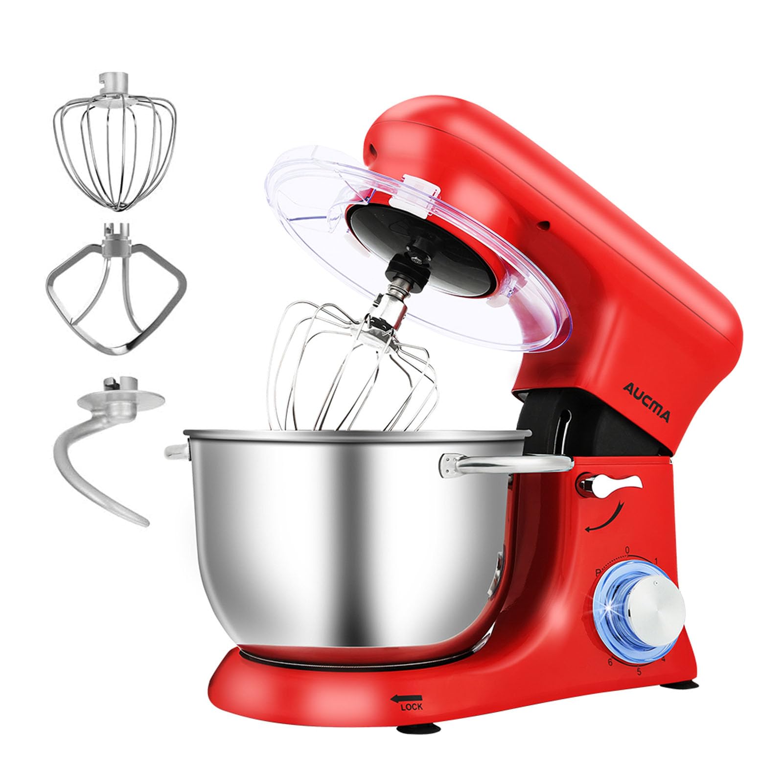 Amazon | Aucma スタンドミキサー 4.5L大容量 3種類アタッチメント付き