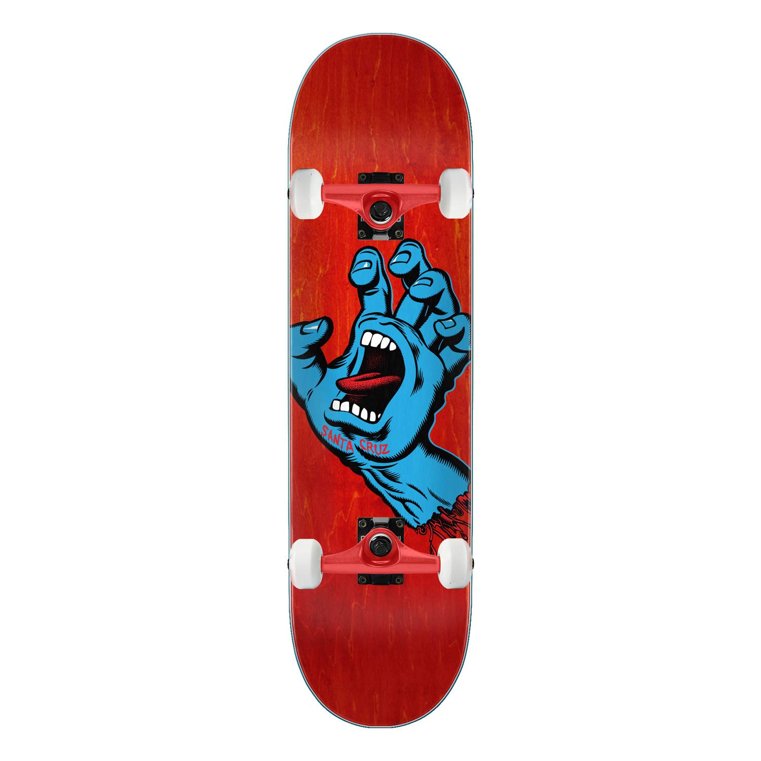 Amazon.com : Santa Cruz Skateboard Assembly Screaming Hand Red 8.0
