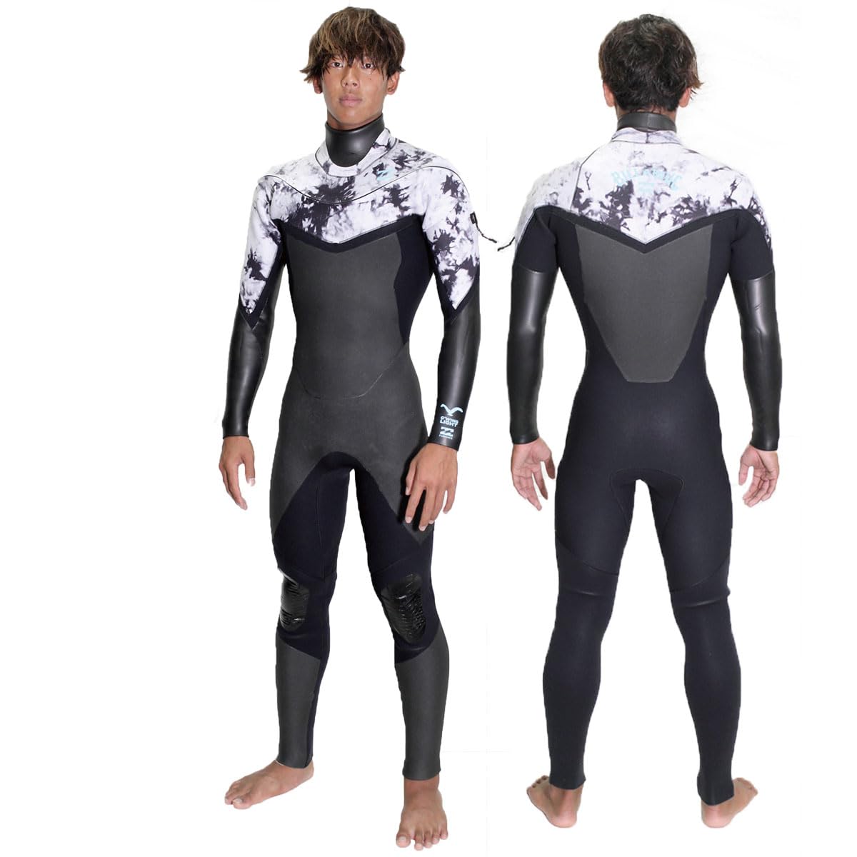 お値下げします！ビラボン 水色/黒 ストライプ 長袖ウェットスーツ