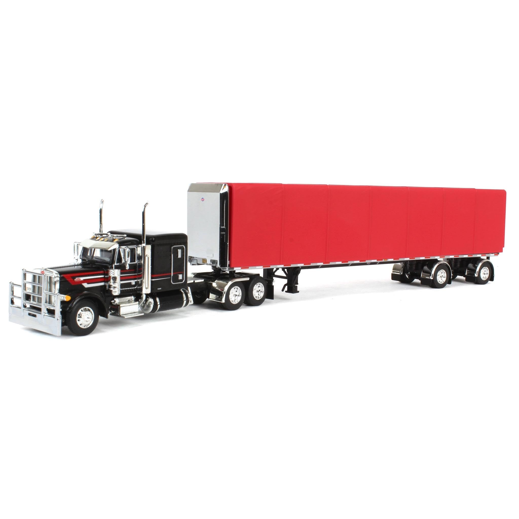 Amazon.com: DCP 1/64 Black & Red Peterbilt 379 63in Flattop